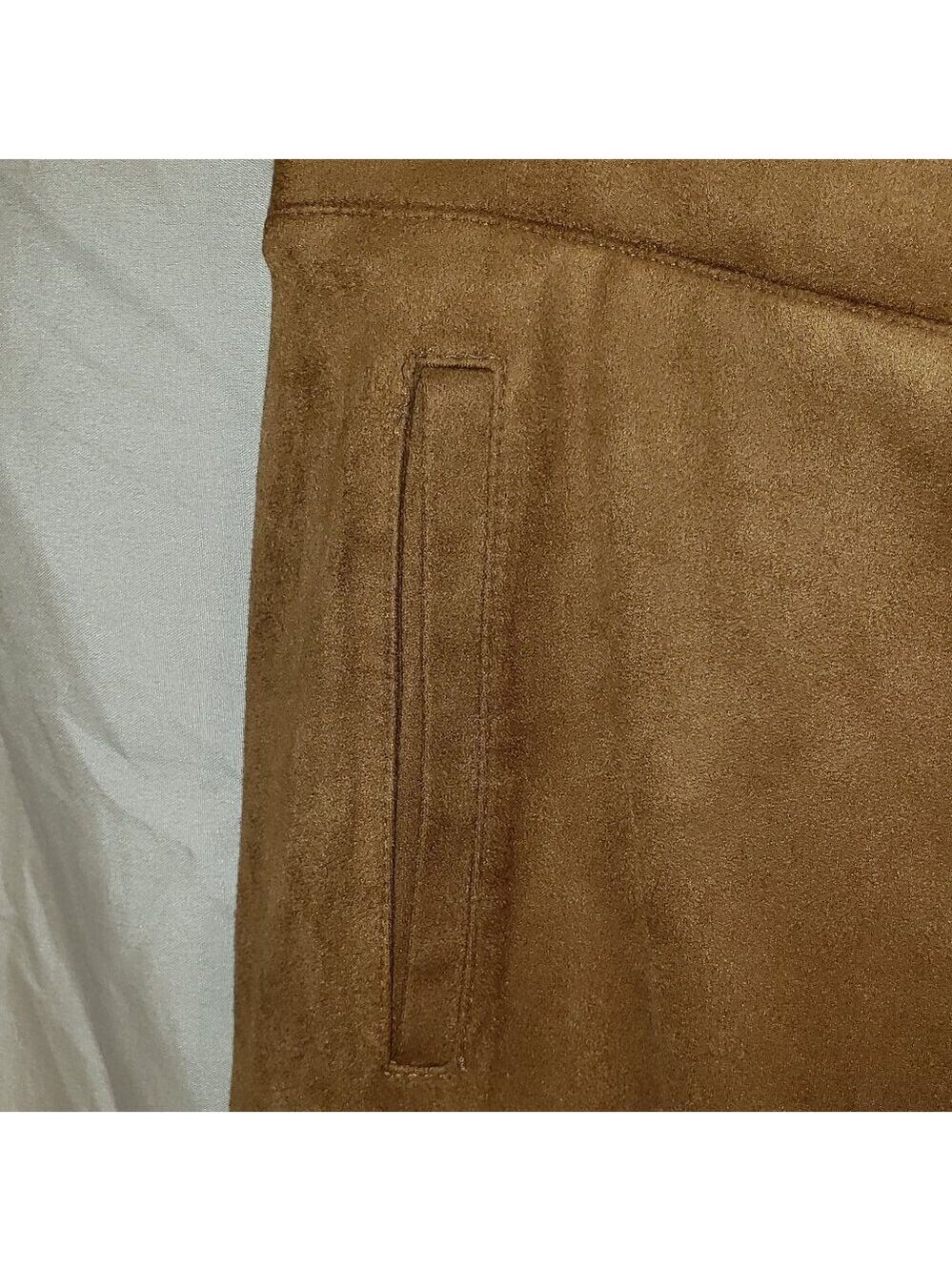 Chico's Brown Suede Wide Leg Cropped Pants Size 2 - Picture 2 of 4